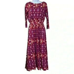 Rachel Pally Maxi Dress Small Boho Southwest Print Jersey Long Sleeve Festival